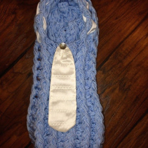 Blue Newborn Cocoon with White Silk Tie