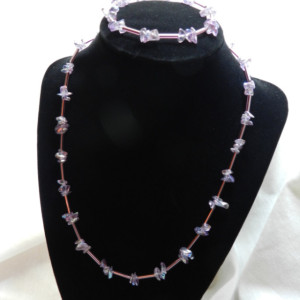  Amethyst Necklace & Bracelet Set