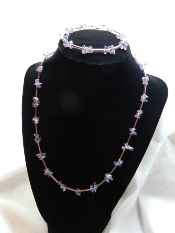  Amethyst Necklace & Bracelet Set