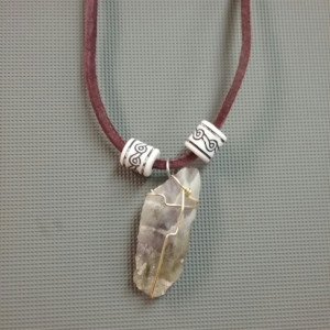 amethyst  crystal necklace 