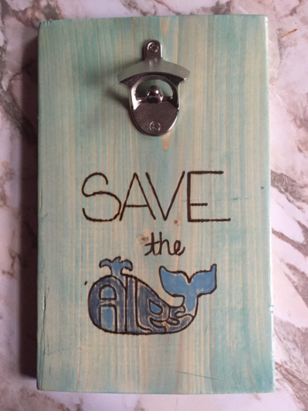 Save The Ales Whale Wall Mounted Bottle Opener