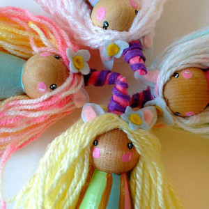 Unicorn Princess dolls - Unicorn gift - Unicorn part favors - Girls toys - Peg dolls - Peg people - Unicorn doll - Stocking stuffer - Girl