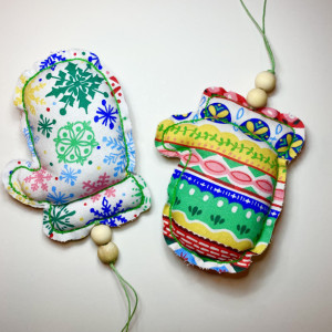 Hand Stitched Winter Mitten Ornaments/Decor