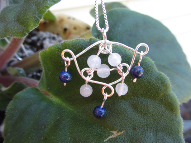 Lapis Lazuli Pendant, Lapis Pendant, Quartz Pendant, Lapis necklace, Quartz Necklace