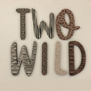 TWO WILD- Jungle animals themed- Nursery Decor--Custom made -Custom Colors available