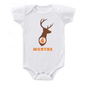Monthly Onesies Girl or Boy Deer Country Baby Photo Prop. New Baby Gift. Baby Shower Gift