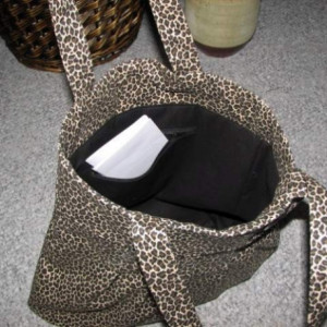 Leopard Canvas Pleated Hobo Style Handmade Fabric Handbag