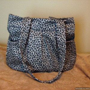 Cheetah Pleated  Fabric Handbag