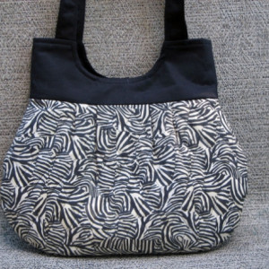 Quilted Hobo Style Cream and Black  Zebra Print Handbag
