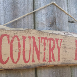 Handcrafted Distressed Reclaimed Wooden Primitive Country Living Sign