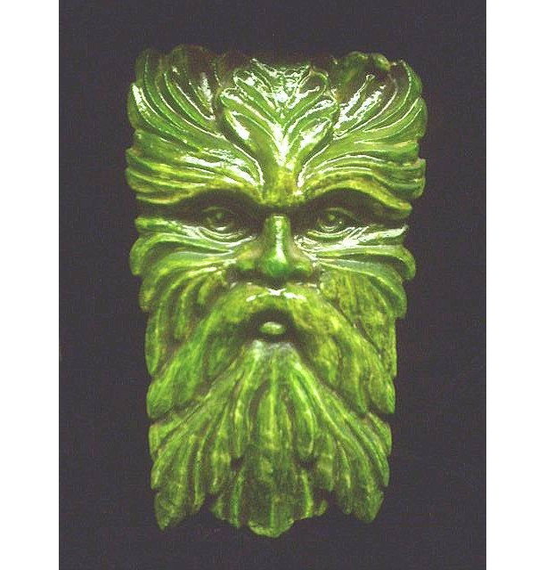 Wise Old Greenman Wall Hanging Celtic Home Decor Gothic Pagan Large Garden Forest Man Nature Face Green Big Tree Spirit Indoor Decor