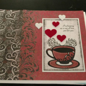 Coffee themed Valentine's Day/love card