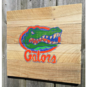 Rustic Handmade Hand Painted University of Florida Gators Reclaimed Wooden Pallet Sign