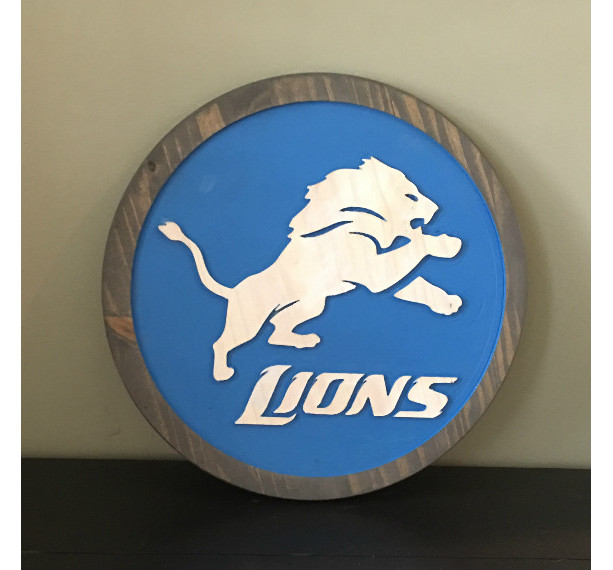 Detroit Lions Wood Carved Signs