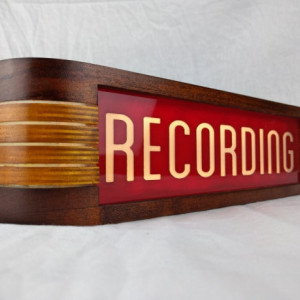 Recording Studio warning sign - Red/Vintage Cherry finish