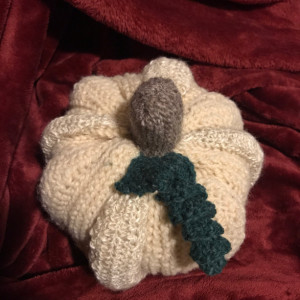 Two Tone Cream Crochet Pumpkin