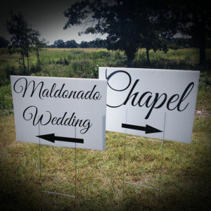 Wedding Yard Sign, Wedding Directional Sign, Corrugated Plastic Yard Signs, Yard Signs, Personalized Yard Signs, Wedding Signs, 18x24 SINGLE SIDED