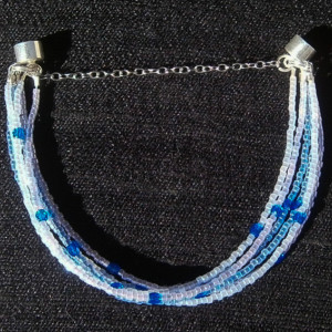 Lavender and cobalt blue 6 strand bracelet