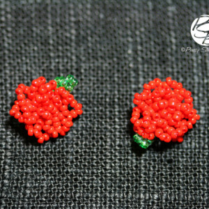 Red Rose Earrings