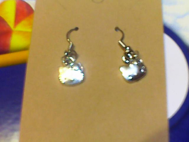 Hello Kitty earrings silver tone