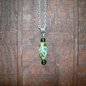 Aqua Art Glass Necklace #180