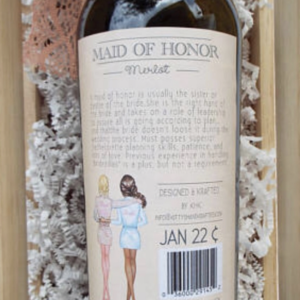 Will You Be My Maid of Honor Wine Label | Personalized Wedding Wine Label | Bridal Party Gifts | Wedding Favors | Wine Bottle Label