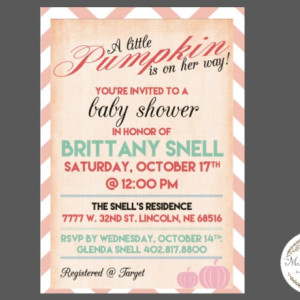 DIY Printable A "Little" Pumpkin Baby Shower Invite