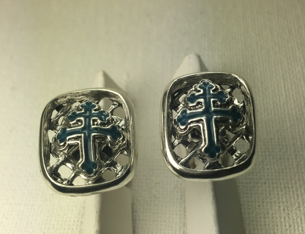 Cross of Lorraine sterling silver cufflinks