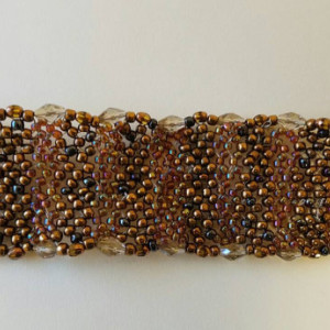 Elegant Handwoven Crystal and Beaded Cuff