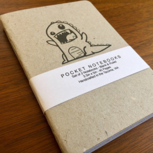 Monster Notebooks 2 pack 3.5in x 5in Pocket Notebook handcrafted journal diary sketchbook gift set handmade kraft Premium Notebook no logos
