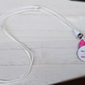 Breast Cancer Washer Pendant Necklace With Charm and Verse 