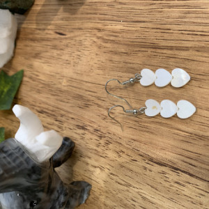 river shell heart earrings