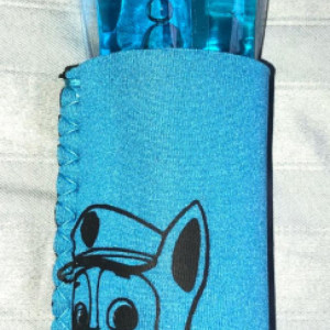 Blue Neoprene Freeze Pop Holder with Chase and 2 freeze pops handmade