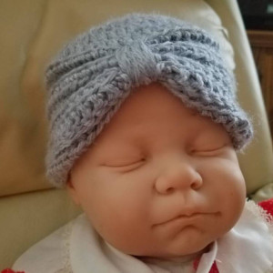 Crochet baby hat turban style.  Baby accessories baby shower