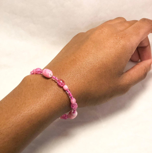 Pink beaded bracelet 