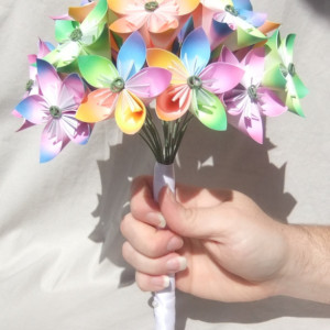 Custom Bouquet-Paper Flower Bouquet-Origami Flower Bouquet-Custom Bridal Bouquet-Bridesmaid Bouquet-Alternative Wedding Bouquets