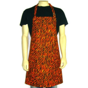 Orange Flame Apron for Men ,  Adjustable Tiger Stripe Chef Apron , Kitchen Decor