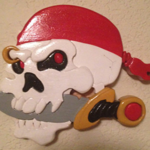 Skull pirate w/knife