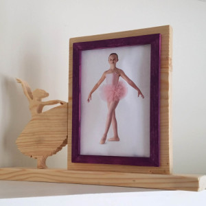 Personalized 5 x 7 Picture Frame with Carved Ballet, Customized Ballet Photo Frame