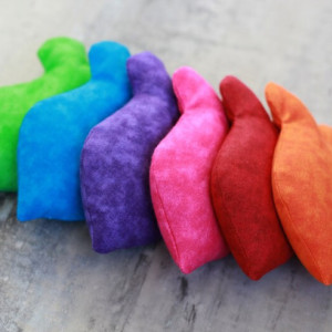 Rainbow Goldfish Shaped Bean Bags set of 6 for sensory play - US shipping included