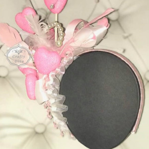 Valentines Day Pink Love Fascinator/Headband/Headpiece
