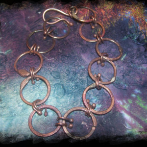 Hand forged Small Rustic Links Bracelet