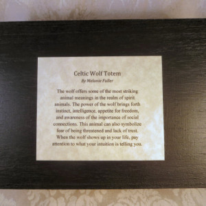Black Wooden Celtic Wolf Box / Origional Artwork Pen and Ink / Wolf Totem Animal / Tarot Box / Crystals Trinkets Jewelry Gothic Magic