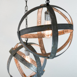 ATOM Collection - Plicate - Wine Barrel Chandelier / handmade from retired California wine barrel rings - 100% Recycled!