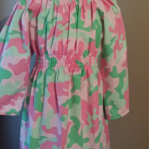 Pink Camoflage Peasent Dress 2T