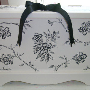 Floral Toile Wedding Keepsake Chest Anniversary Box personalized wedding gift