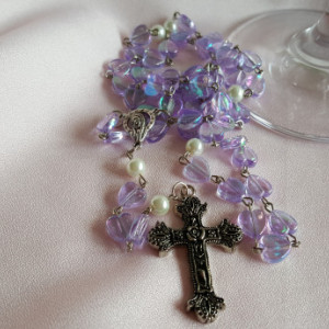 Girls Communion Rosary beads