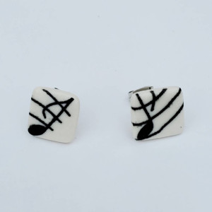 Music note porcelain studs