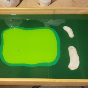 Small Golf Course Resin Epoxy Serving Tray, Resin Art, Epoxy Art, Hand Painted Tray, Putting Green Painting, Fathers Day, Bamboo Serving Tray