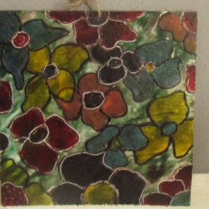 Flowers For You - Floral Encaustic Modern Wax Art Painting - Free Shipping - 12 x 12